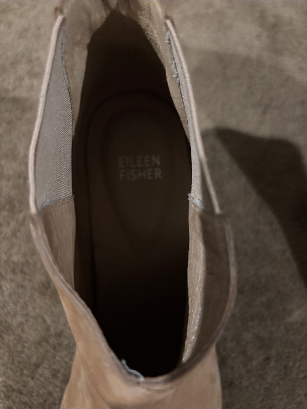 Eileen Fisher Tan Suede Wedge Chelsea Booties - Size 9.5 - Picture 3 of 8